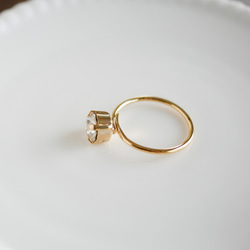 施華洛世奇水晶精緻簡單戒指（10號免費尺寸/水晶） 第3張的照片