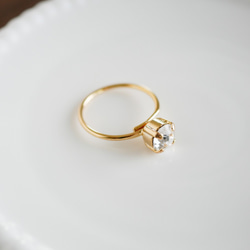 施華洛世奇水晶精緻簡單戒指（10號免費尺寸/水晶） 第5張的照片