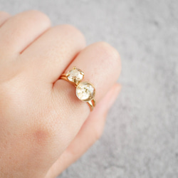 施華洛世奇水晶精緻簡單戒指（10號免費尺寸/金色陰影） 第7張的照片