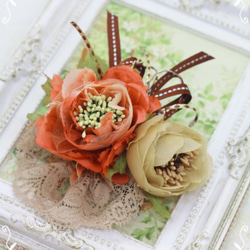 即納☆【3282】【アクセサリー】コサージュ（赤×黒）KS-GD050