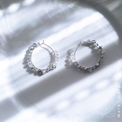 : arche : czech beads + silver 925フープピアス 1枚目の画像