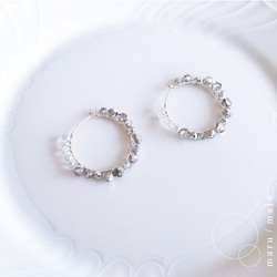 : arche : czech beads + silver 925hoop earrings 第4張的照片