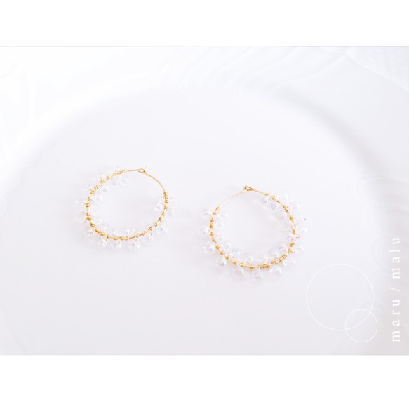 :Feelings of in the middle: Earrings14kgf Transparent Beads 第4張的照片