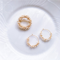 :Eggs of Dream: tsubu-tsubu czech glass 14kgf Hoop Earrings 第6張的照片