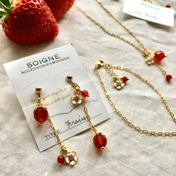 SOLD＊Fraise【苺のピアス/イヤリング】 2枚目の画像