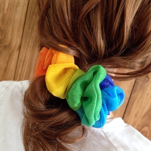虹色レインボーシュシュヘアゴム シュシュ Lunaria 通販 2320970