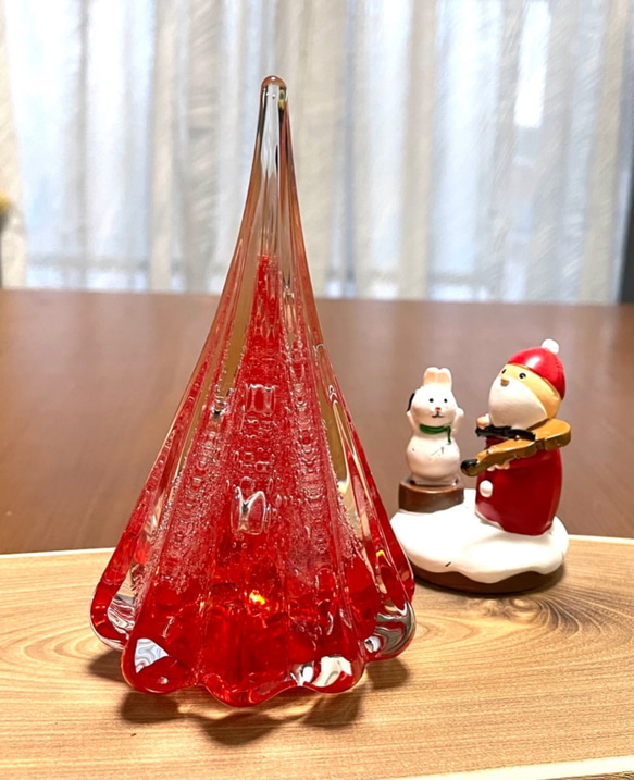 ガラスのクリスマスツリー　Red 4枚目の画像