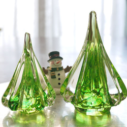 【えるさま　オーダー品】ガラスのクリスマスツリー　Green 3枚目の画像