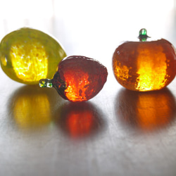 ガラスのフルーツたち　みかん&レモン＆イチゴ 2枚目の画像