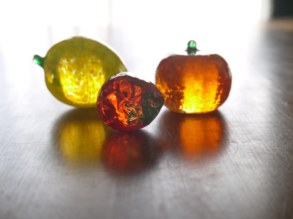 ガラスのフルーツたち　みかん&レモン＆イチゴ 5枚目の画像