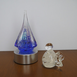 ガラスのブルー・クリスマスツリー＆エンジェル 6枚目の画像