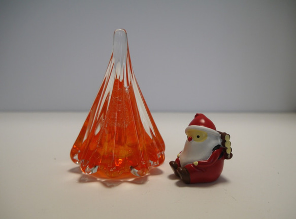 【早割】ガラスのオレンジ・クリスマスツリー＆エンジェル 4枚目の画像