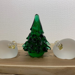 【kiyokiyoさまご予約品】【早割クリスマス】ガラスの羊さんとクリスマスツリー 2枚目の画像