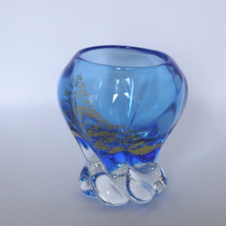 ぐいのみ  Spiral Blue Glass　A 1枚目の画像
