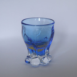 【みきてぃさまご予約品】ぐいのみ  Spiral Blue Glass & 月の虹Set 3枚目の画像