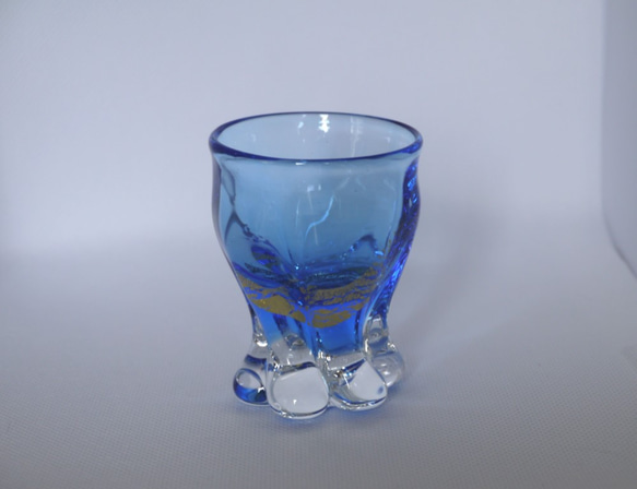 【みきてぃさまご予約品】ぐいのみ  Spiral Blue Glass & 月の虹Set 3枚目の画像