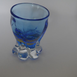 【みきてぃさまご予約品】ぐいのみ  Spiral Blue Glass & 月の虹Set 4枚目の画像