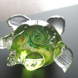幸せを運ぶウミガメ　ガラスのHONU　Green　【受注製作】 3枚目の画像