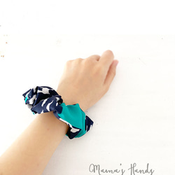 ⭐️已售出 13 件⭐️時尚綠松石藍 x 海軍藍髮圈 第3張的照片