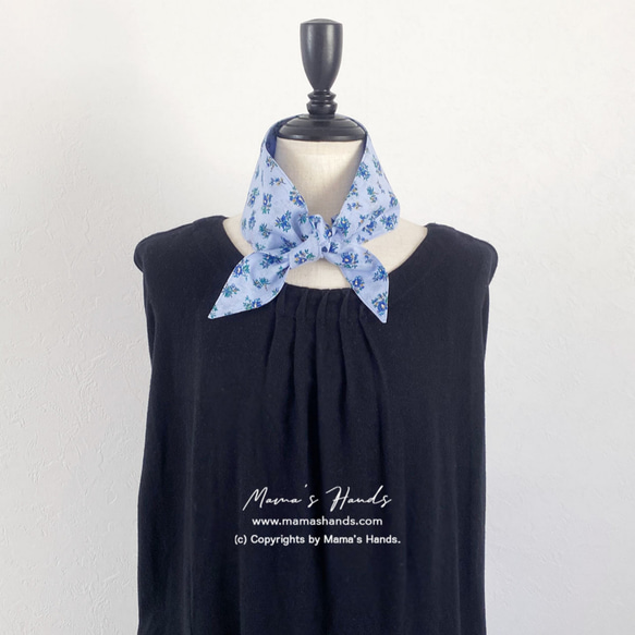 ⭐️¥400 OFF SALE⭐️ 斯堪的納維亞風格天然藍色花卉印花淺藍色棉質夏季冰袋冬季加熱頸部冷卻器 第4張的照片