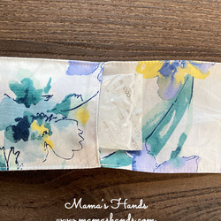 おしゃれな 水彩画風 花柄 綿100%  夏 保冷剤 冬 カイロ ネッククーラー スカーフ 2枚目の画像