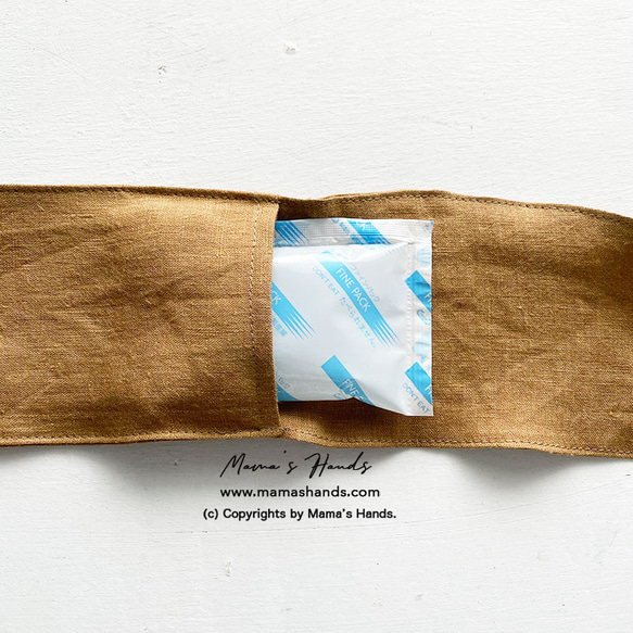 おしゃれな レンガ テラコッタ リネン 夏 保冷剤 冬 カイロ ネッククーラー スカーフ 4枚目の画像