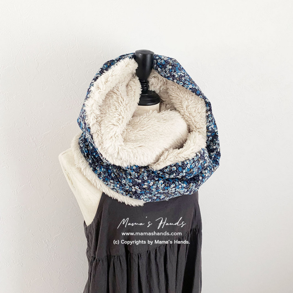 ⭐️残り1点《リバティ ボア》おしゃれな ふわふわ 植物 綿 ボリューム 厚手 秋 冬 ナチュラル スヌード