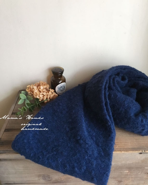 （售罄）Mokomoko藏青色100％羊毛優質羊毛 第2張的照片