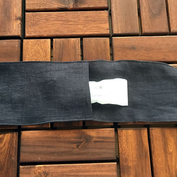 （售罄）日本製造的冷卻液圍巾Togaki亞麻木炭灰色生態頸部冷卻器天然材料 第4張的照片