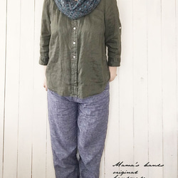 (完売) 北欧風 中厚 編み ウール混 水色 グレー 柄物 秋 冬 良品質 スヌード 3枚目の画像