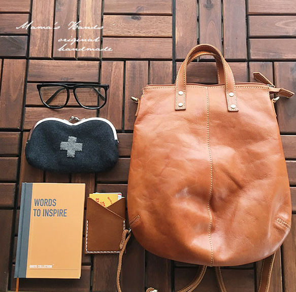 ⭐️9点売れました⭐️ クロス チャコール グレー ナチュラル メガネ がま口 コスメ メガネケース ポーチ 2枚目の画像