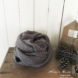 摩卡棕天然羊毛 100% 優質秋冬圍巾 ♪ 第1張的照片