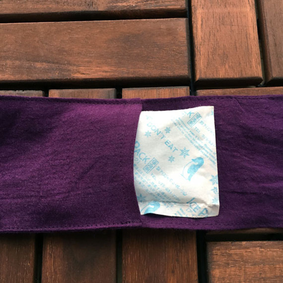 おしゃれな リネン 東炊き ラベンダー 濃紫 夏 保冷剤 冬 カイロ ネッククーラー スカーフ 5枚目の画像