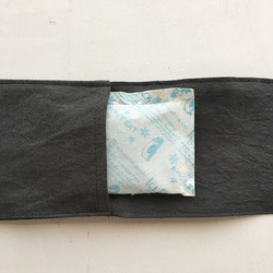 (掲載商品) 残り1点　保冷剤 チャコールグレー リネン 東炊き 夏スカーフ ネッククーラー 天然素材 日本製 3枚目の画像