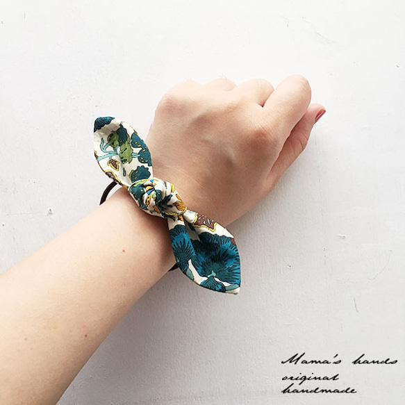 ★ 限量 1 件 ★ Liberty Flower Leaf Ribbon Hair Elastic B ♪ 第4張的照片