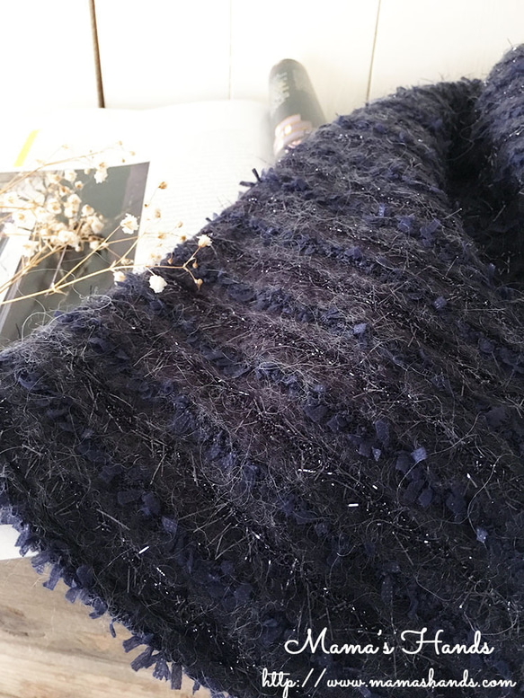 ★剩下1件★ 羊毛、海軍藍、紫色，品質好，編織精美圍巾披肩 第2張的照片
