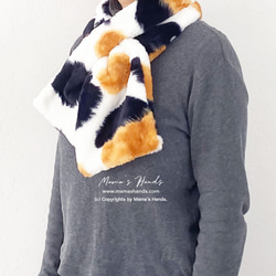★已售出 184 件商品★ 已出版作品 印花布貓貓貓披肩插入圍巾 第8張的照片