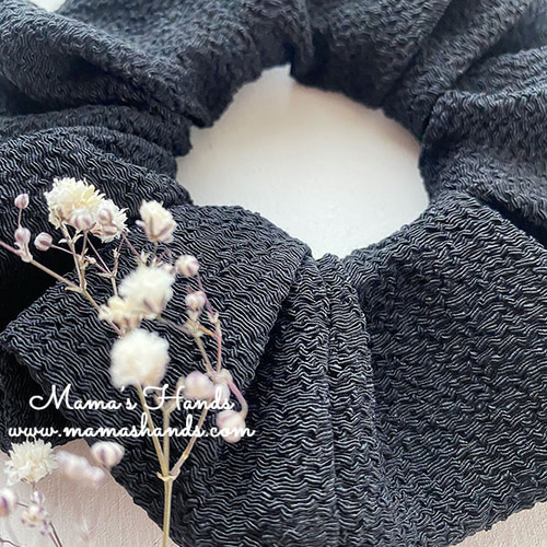 シュシュ ヘアゴム スモーク/クリア/ブラック