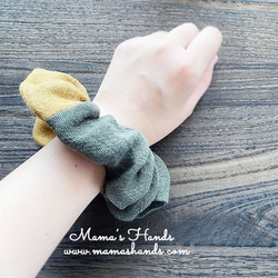 ⭐️已售出6件⭐️《亞麻東日記》時尚甜甜圈卡其色芥末黃天然髮圈 第3張的照片