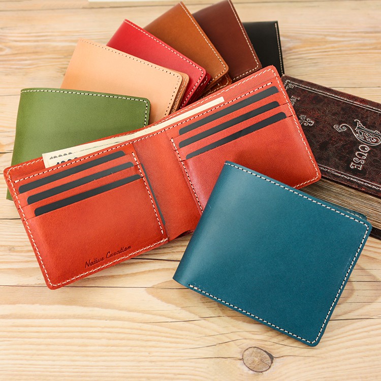 二つ折り財布　栃木サドルレザー　レザークラフトハンドメイド(ナチュラル色)6 zipsw-to003-1a.jpg