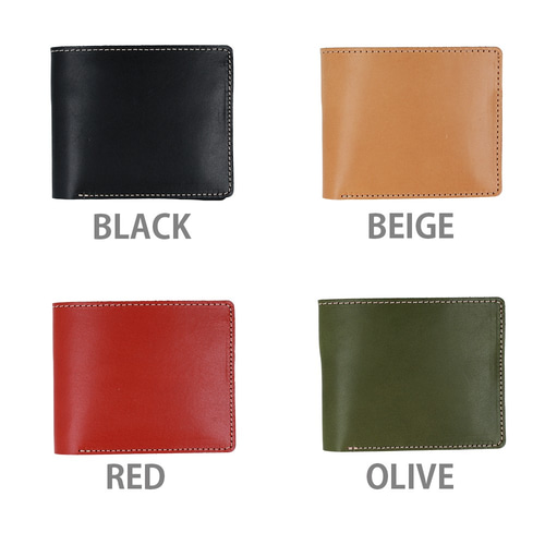 カード・札入れ用 二つ折り財布 栃木レザー 全8色 NC3772 二つ折り財布
