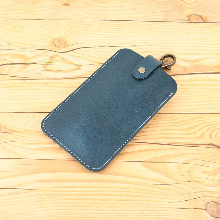 iPhone SE(第2世代）/7/ 8 対応 スマホ ポシェット NAVY 本革 栃木レザー NC3709
