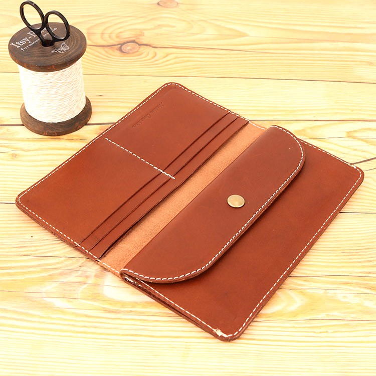 ぺったんこ 長財布 DARK BROWN 本革 栃木レザー NC3702