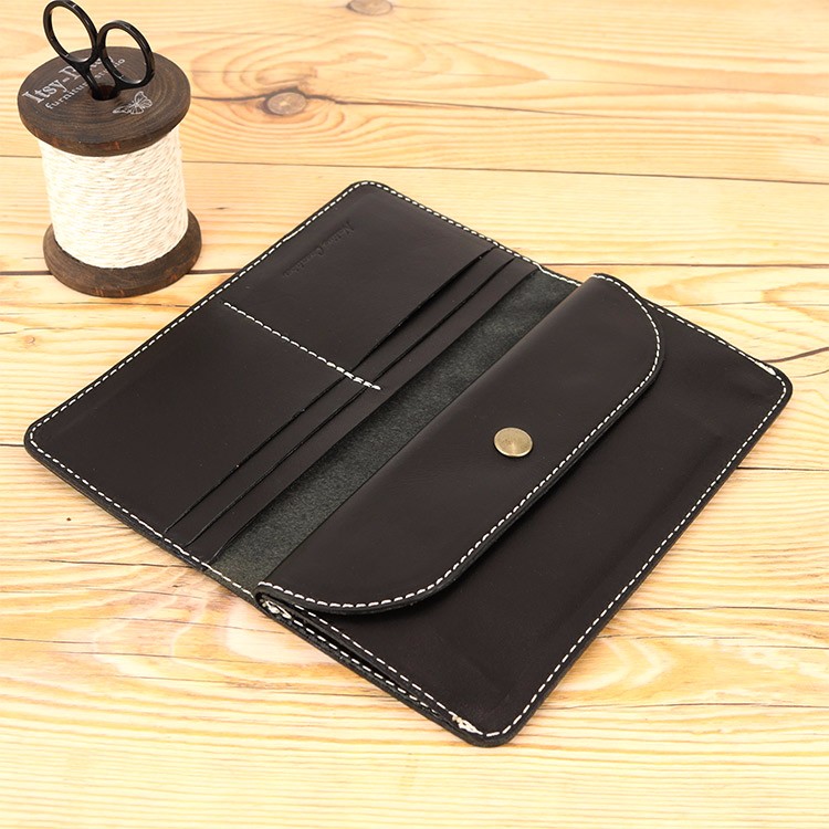 ぺったんこ 長財布 BLACK 本革 栃木レザー NC3702