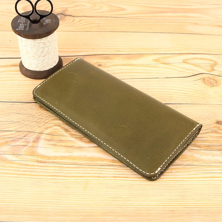 ぺったんこ 長財布 OLIVE 本革 栃木レザー NC3702