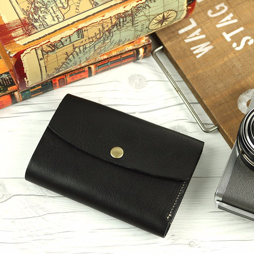 三つ折り財布 柔らか本革 栃木レザー BLACK NC3736 三つ折り財布