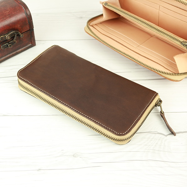 ラウンドファスナー 長財布 DARK BROWN 栃木レザー NC3739