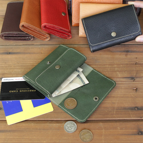 ミニ財布 OLIVE 柔らか本革 栃木レザー NC3742V その他ミニ財布
