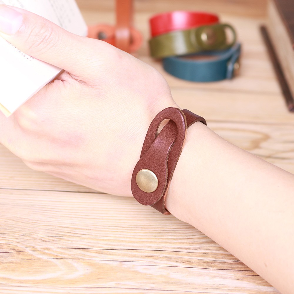 レザーブレスレット 本革 栃木レザー DARK BROWN NC3601-NC3602