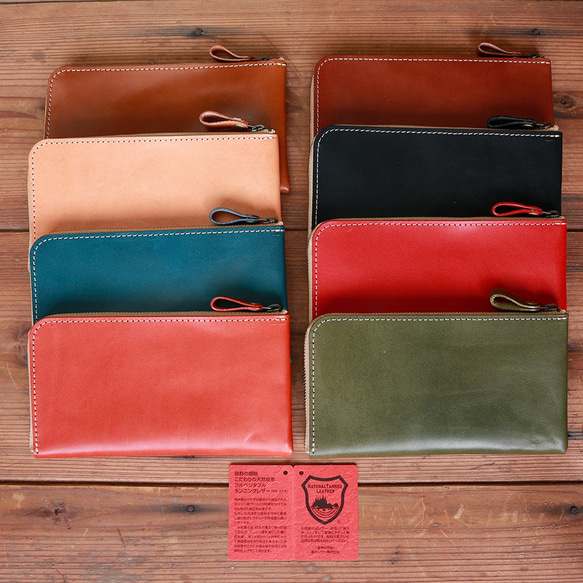 本革 L字ファスナー  薄型長財布 全8色 NC3749 8枚目の画像
